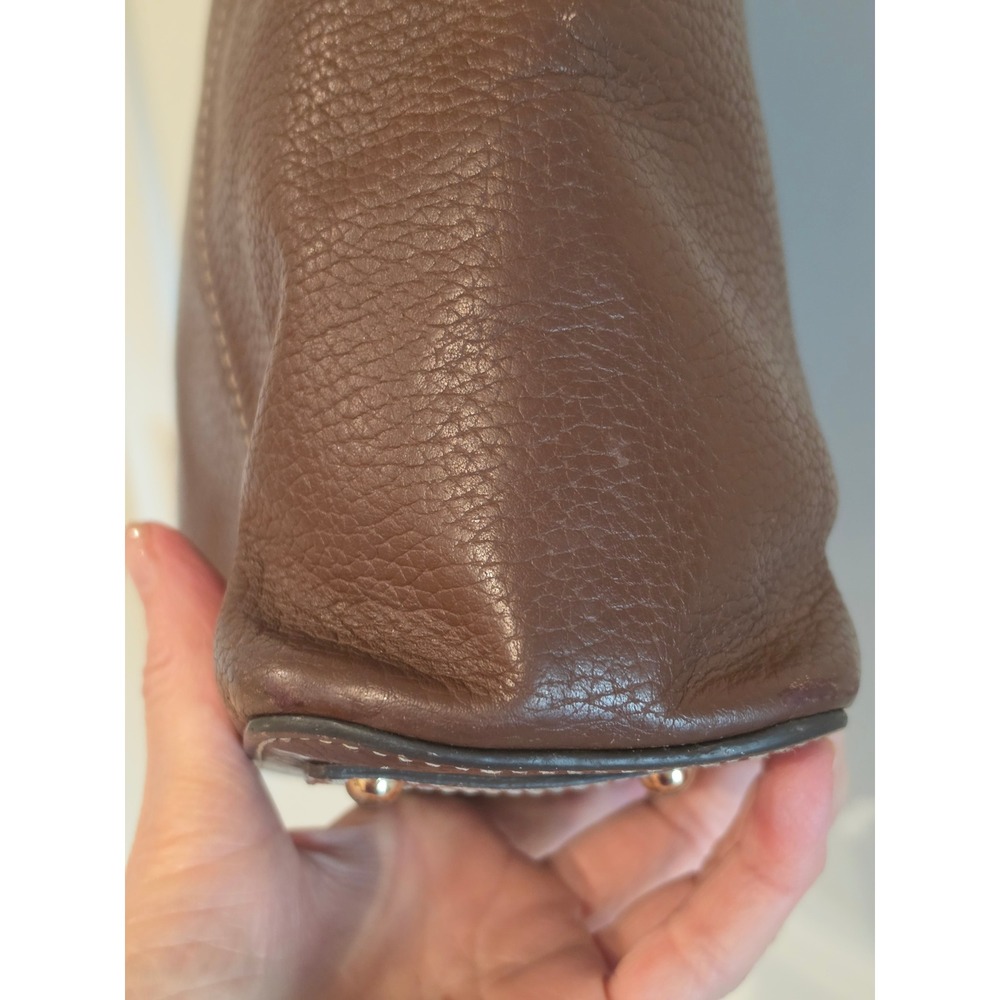 Dooney & Bourke Pebble Grain Leather Tote Bag Brown Shoulder Bag Zip Top - Picture 6 of 12